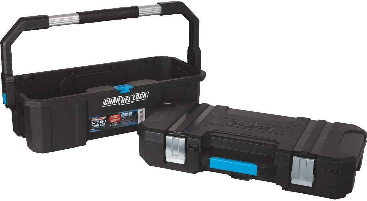 Channellock Tool Box - 24 In 2-In-1, Deep Cantilever, 2 Compartments, Plastic