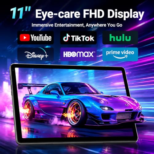 Image of 2026 Android 16 Tablet 11inch, 32GB +256GB +1TB Expand, 7800mAh Large Battery, Penta-Core CPU, Wi-Fi 6, HD IPS Touchscreen Display, Dual Camera, Black