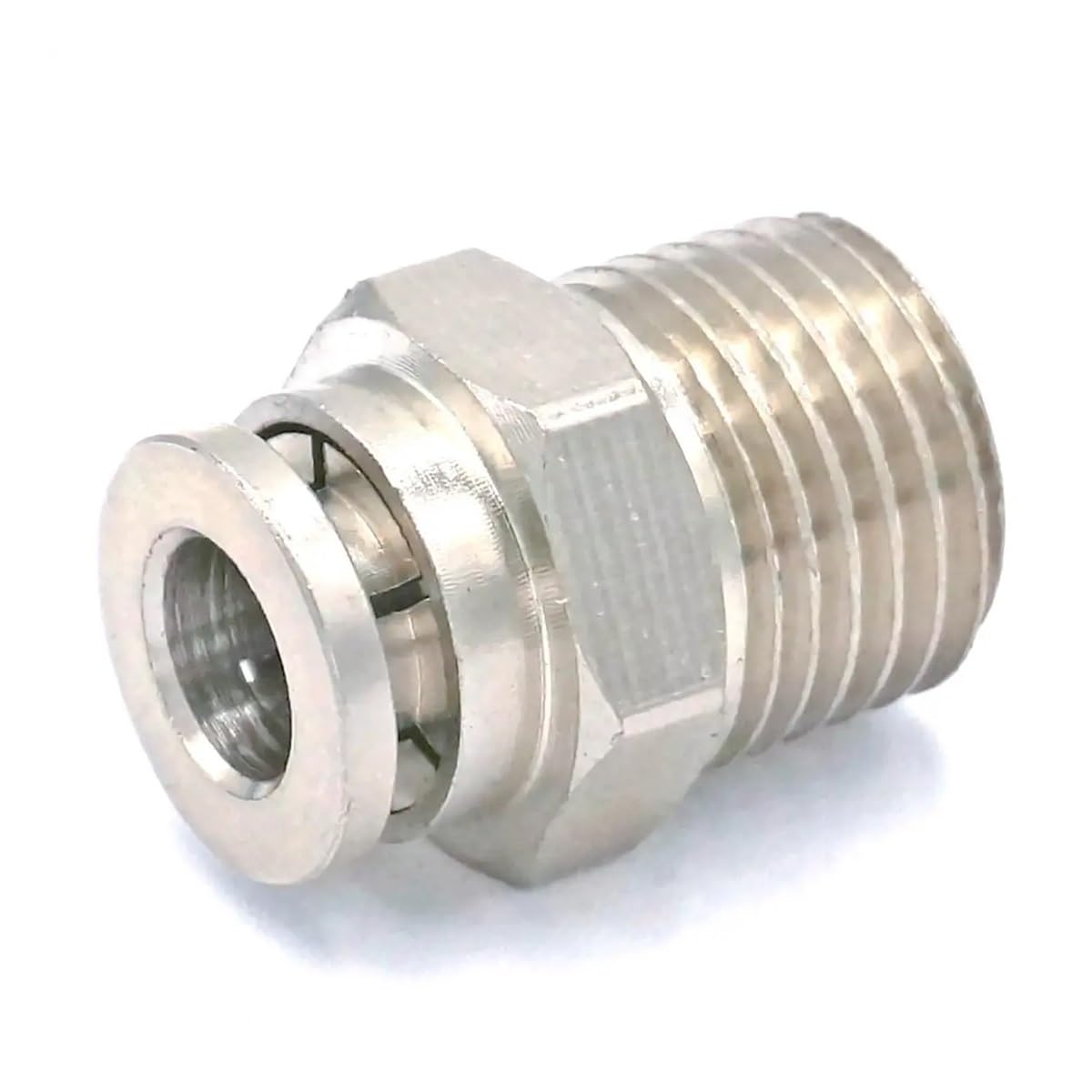 Rvblrdse Men's One Color 1/4" To Fit Tube O/D 6Mm Pneumatic Nickel Brass Push In Connector Union Quick Release Air Fitting Plumbing