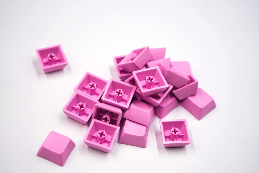 1U White Blank XDA keycap 37 Keys PBT Keycaps for Mechanical Gaming Keyboard (Purple Pink)