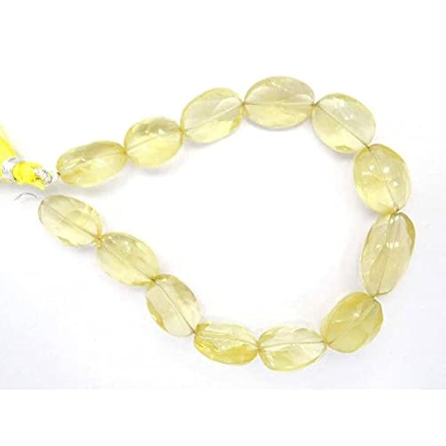 Quartz citron perles ovales facettées natural beads semiprecious stone pour bijoux