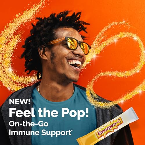 Image of Emergen-C Vitamin C 500mg, Immune Support Crystals, Orange, 56 Packets | High Potency Vitamin C, B Vitamins for Energy, Zinc and Manganese, No Water Needed, Easy Pouch Format