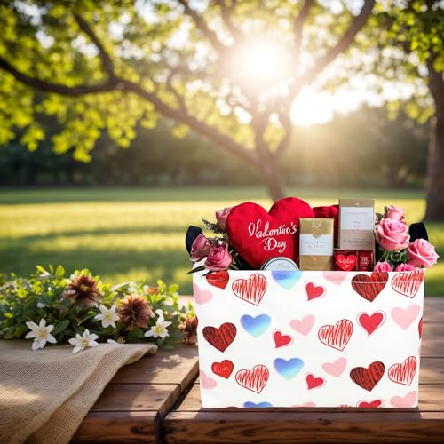 Image of Valentine's Day Basket Gift for Empty Cute Heart Large Storage Bin for Kid and Baby Room Decor (Beauty Love)