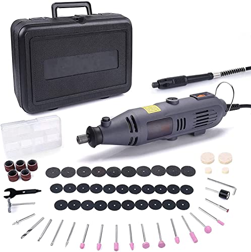 Multifunktionswerkzeug, 135W mit 59 Zubehör und Biegsame Welle zum Trennen Schleifen Gravieren Polieren, Inkl. Werkzeugkoffer Cover
