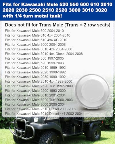 Image of ANODZU Gas Fuel Cap Fits for Kawasaki Mule 550 610 2510 3010 etc, Parts for 1 /4 Turn Metal Tank, Replace 51048-1103 51048-0005