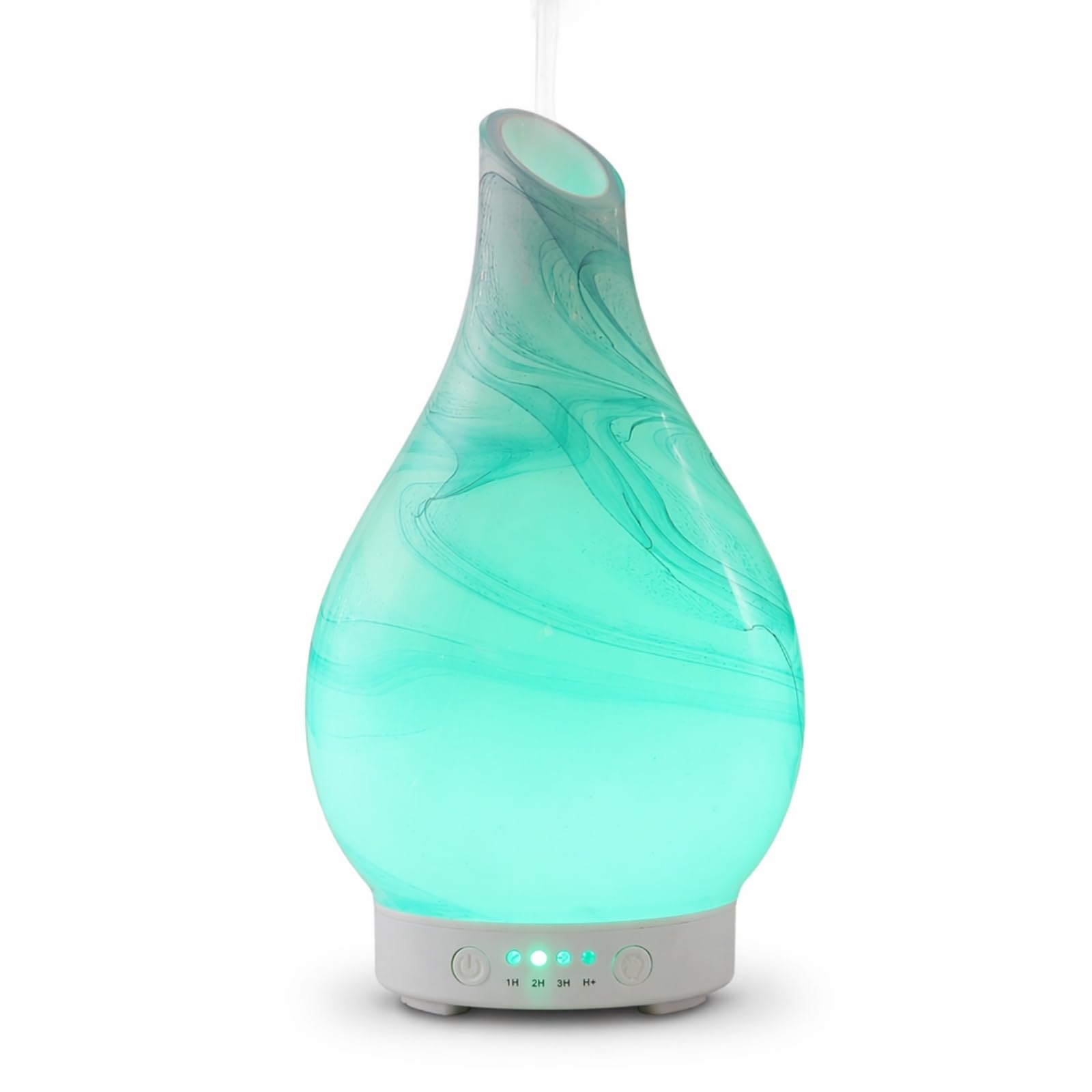 Zen'Aroma Difusor de Aceite Esencial Yangtze – Difusor ultrasónico de aromaterapia en frío – Difusor eléctrico humidificador – Cristalería con diseño Decorativo e iluminación LED Personalizable