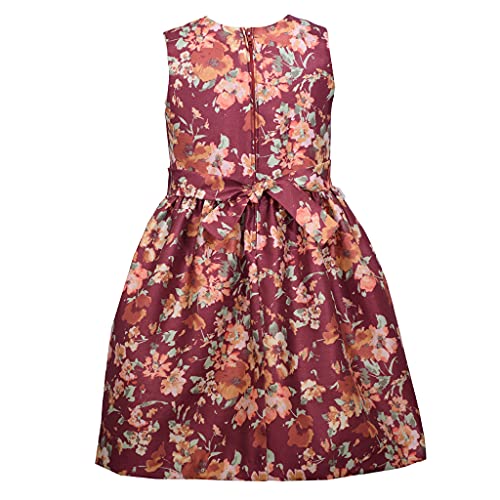 Bonnie Jean Girl's Thanksgiving Dress With Cardigan, Burgundy/Rust, 4T #TOP2