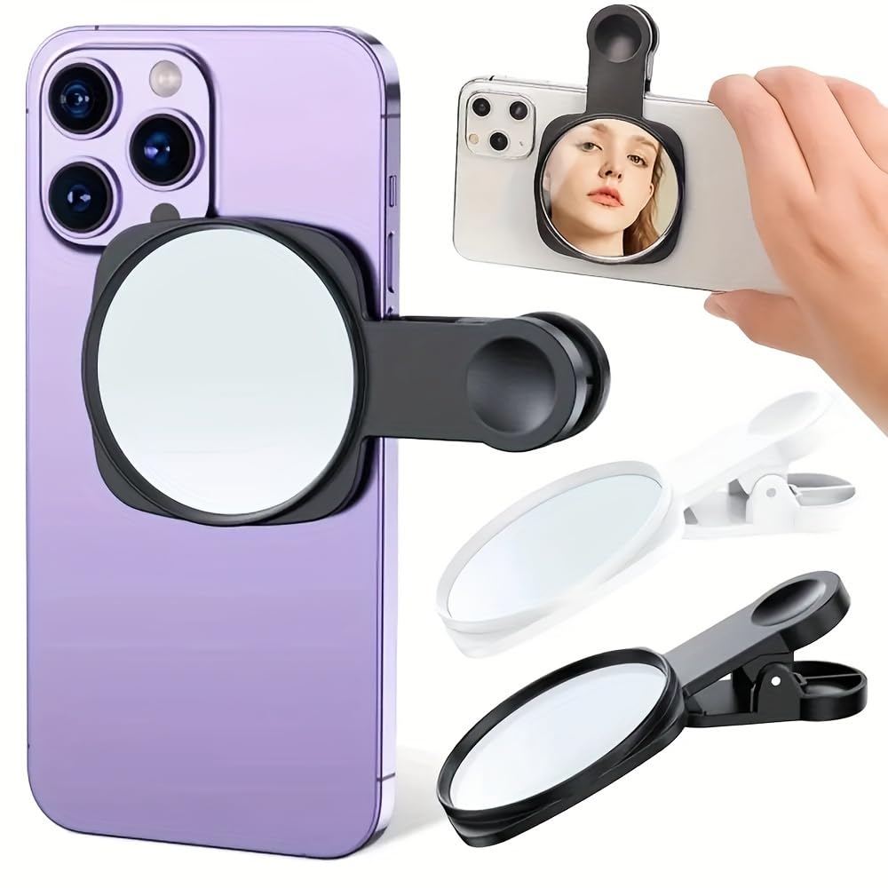 KickZu vlogging Phone Selfie Tool, Hand Mirror for Makeup|vlog|Selfie, Selfie Mirror Compact Phone Mirror Universal Phone Clip for iPhone 16/15/14/13/12 Android Smartphone Selfie vlog Accessories-image-7