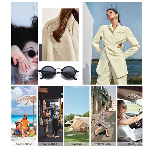 Onrtry Round Sunglasses for Men Women Hippie Small Circle Sun Glasses Red Lens Glasses4