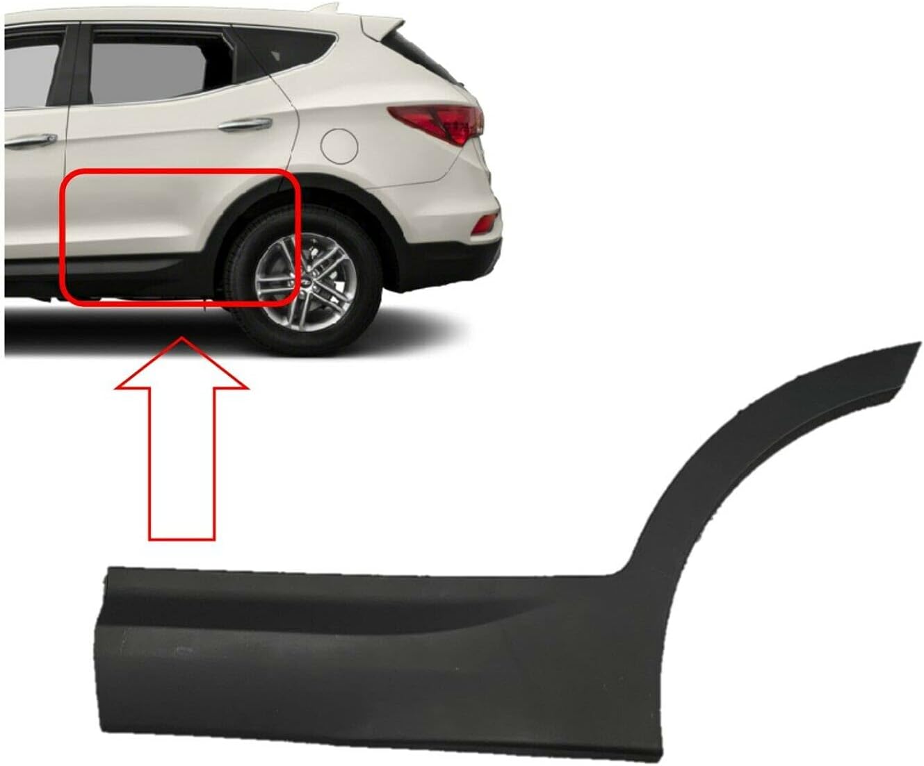 Hyundai Santa Fe Sport Rear Left Door Garnish - Fit for 13-18 Models, Replaces OEM 87731-4Z000, 75132