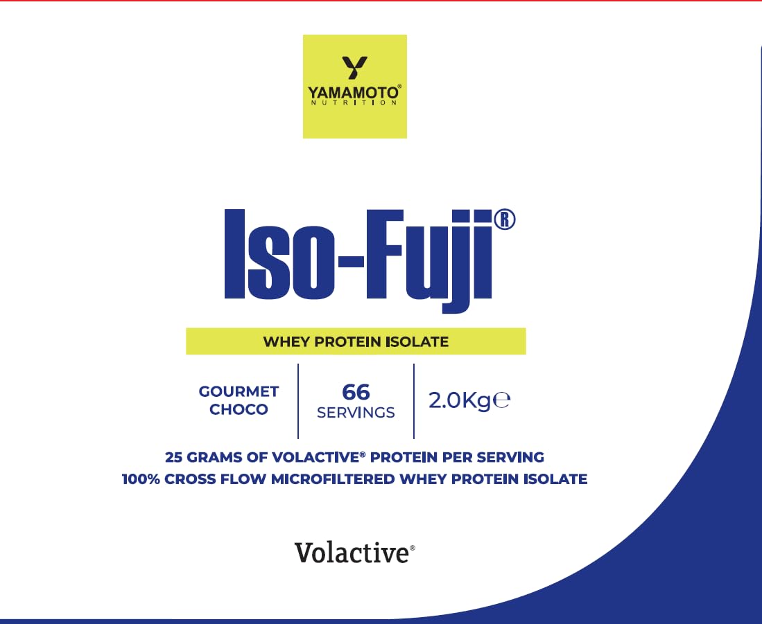 YAMAMOTO Nutrition, Iso-Fuji Volactive 2 kg, Aislado de Proteína de Suero de Leche Ultrafiltrada, Aislado de Proteína en Polvo, Sabor Chocolate