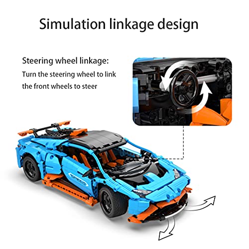 OSoMax CADA C61050 Technik 1:12 Sportwagen Bauset, Rennauto Kompatibel mit Lego Technic - 1120 Teilen – Bild 5