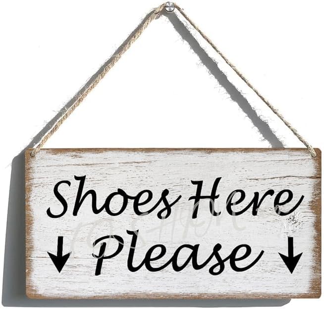 Rustic Wooden Hanging Art Sign Shoes Here Please Arrow Remove Your Hanging Door Sign Personalized Door Plaque Wall Sign Home Farmhouse Decor 12 X 6 Inch-image-14