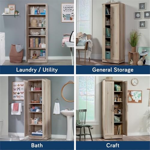 Image of Sauder HomePlus Two Door Storage Cabinet /Pantry Cabinet, Pacific Maple Finish | Two Door