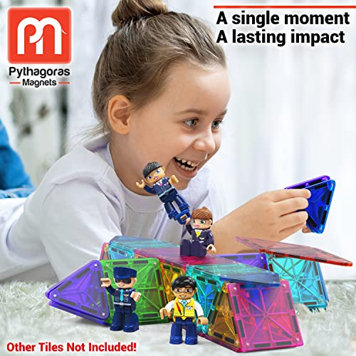 Magnetic Figures Set Of 4–Toddlers Community Action Toy People, Magnetic Tiles Expansion Pack For Boys And Girls – Educational Stem Toys Add On Sets Pilots, Flight Attended , Air Traffic Support #TOP1