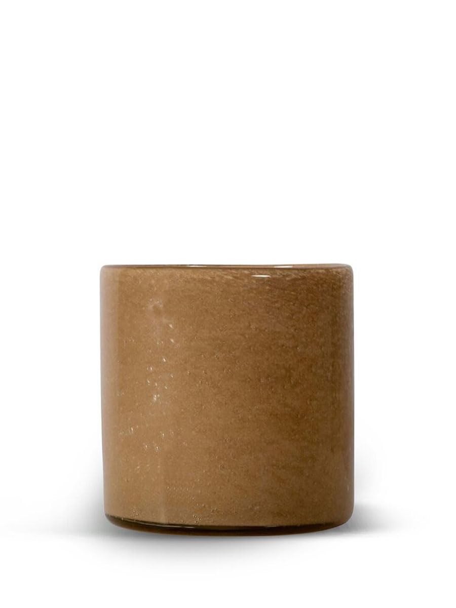 ByON Calore M Kerzenhalter – Handmade Laterne aus dickem Glas in klassischem Beige – Multifunktional als Vase, Licht- oder Schalenhalter – Einzigartiges Design, 15 x 15 x 15 cm, 5280600203