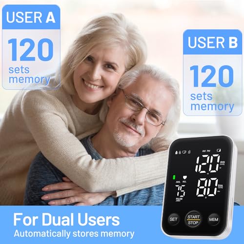 Image of Blood Pressure Monitor Upper Arm Machine 240 Memory for Home Use Black