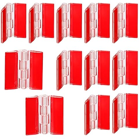 12 Pcs Acrylic Hinges Self Adhesive Clear Small Hinges Plastic Transparent Continuous Piano Hinge Folding Hinge Tools for Cabinet Drawer Furniture DIY Display Stand 45x35 mm Cover