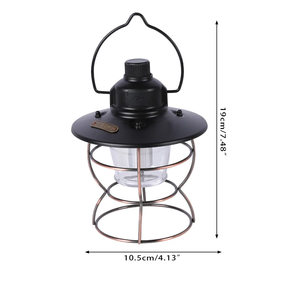 Lampa wisząca w stylu vintage, lampa kempingowa z 3 trybami świecenia, latarnia LED