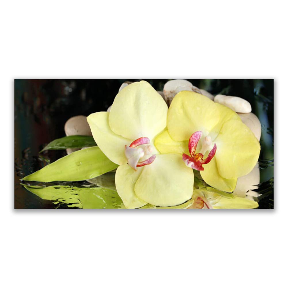 Tableau en verre trempé 140x70cm Tulup - Déco murale moderne motif pétale floral