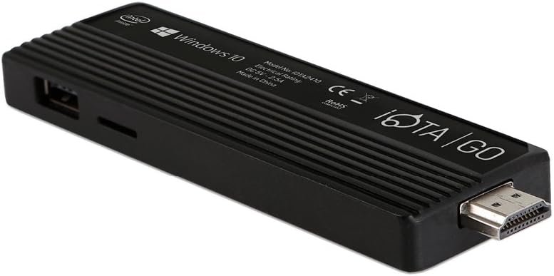 iOTA GO Mini Desktop PC Stick, (Black) - (Intel Quad Core Z8350 1.44GHz Processor (1.92GHz Boost), 2 GB RAM, 32GB eMMC Storage, Windows 10 Home) - Amazon Exclusive