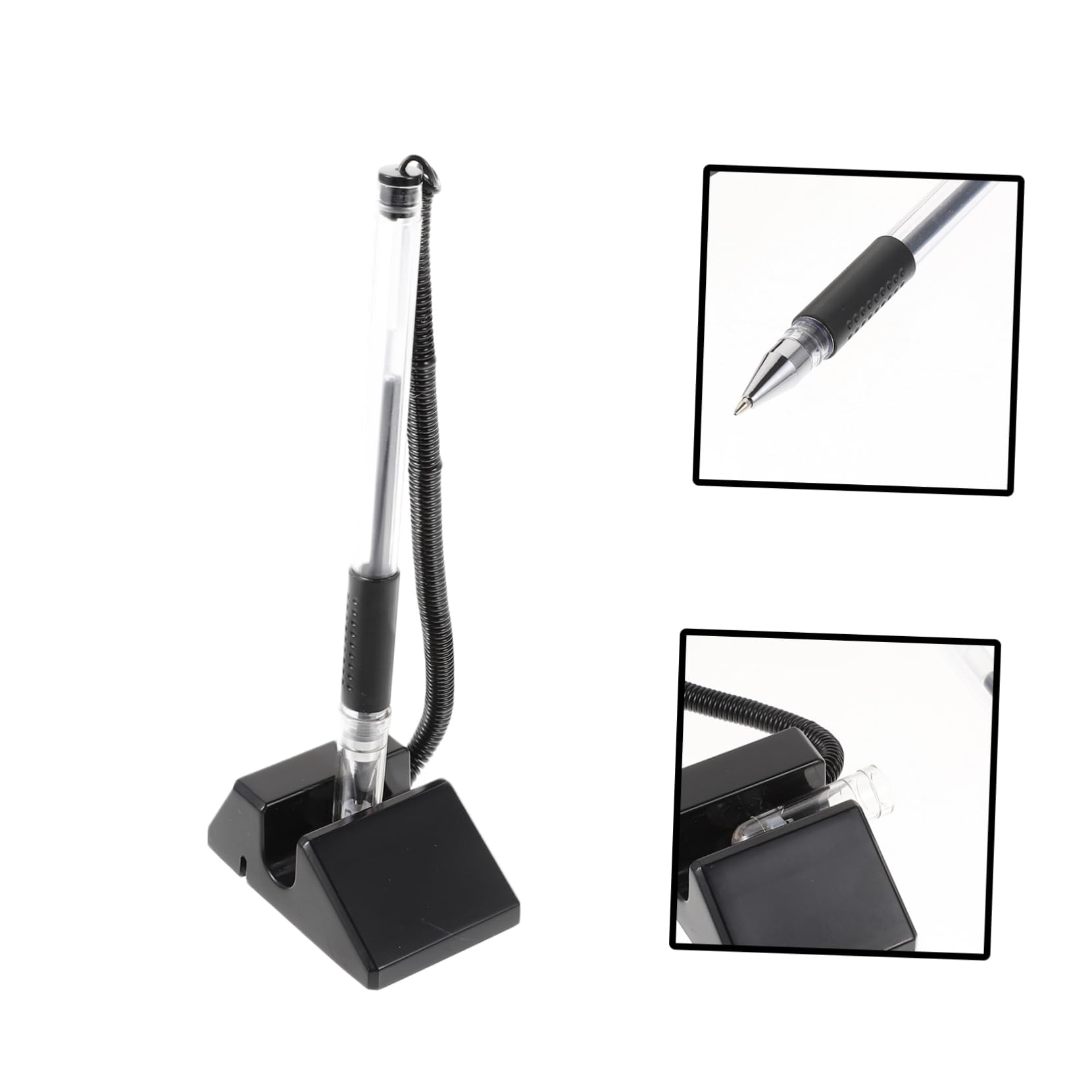 Lot de 2 Stylos de Sécurité à Base Adhésive Stylos Gel Noirs pour Bureau 5 Pièces