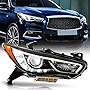 ACANII - For 2019-2020 Infiniti QX60 Factory OE Style DRL LED Projector Headlight Headlamp Replacement Passenger Side