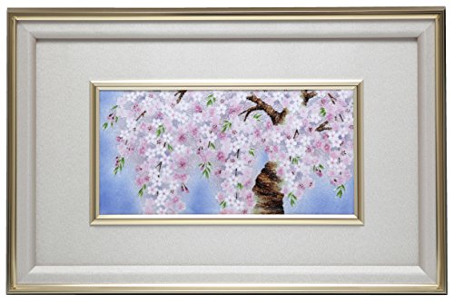 彩光舎 七宝焼き しだれ桜612 額 015-01