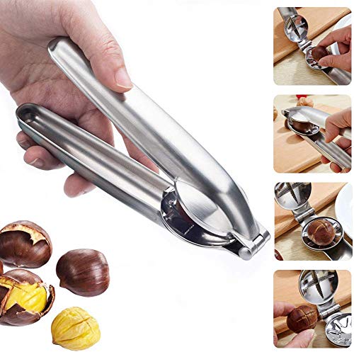 MOLPE Cascanueces Clips Castañas Galletas Sheller Alicates de Nogal,Cortador Multifuncional de castaña con Tuerca y Nuez Cortador de Galleta de castaña