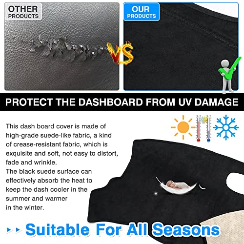 Image of Autorder Dashboard Cover Mat for Chrysler PT Cruiser 2001 2002 2003 2004 2005 Accessories Dash Cover Suede Dash Mat Sunshade Glare UV Rays Protector