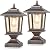 Solar Post Cap Lights,Waterproof Solar Outdoor Light for 4x4 Wooden Posts, Solar Lights with Glass Shade for Deck Fence Patio Post Decor,Bronze (2 Pack)