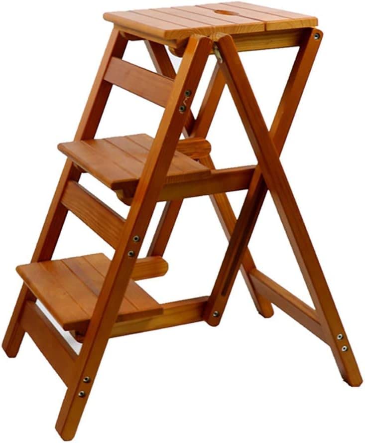 Tabouret escabeau bois massif repliable contre le manque de place