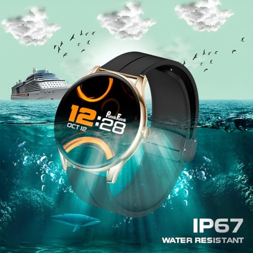 Image of PunnkFunnk Glavito Round Dial Smartwatch 1.49 inch AMOLED Display, 100+ Sports Modes, IP67, Health Tracking, Bluetooth Calling, Crown Control, 100+ Watch Faces for Men & Women (Magnetic Black)