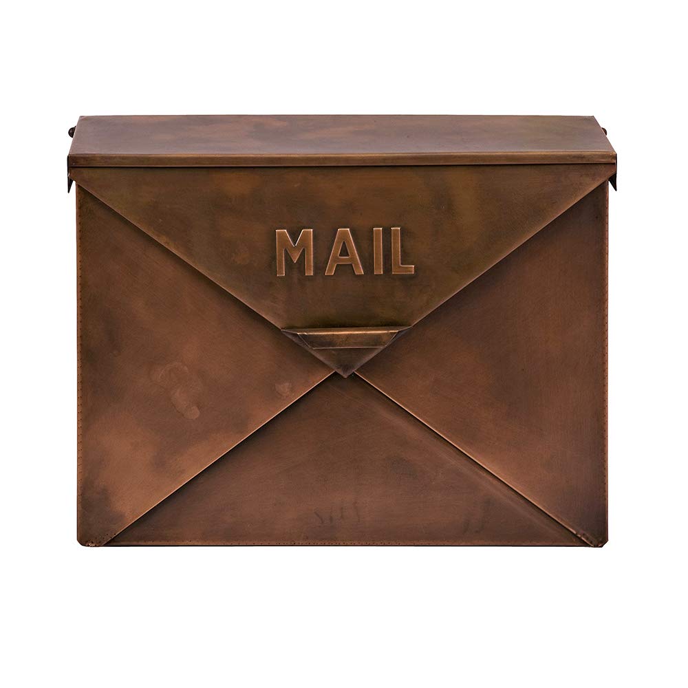CC Home FurnishingsIMAX Worldwide-One Source Tauba Copper Finish Mail Box, Cast-Iron, 41.27 x 13.34 x 31.12 cm