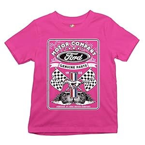 Ford Motor Company Youth T-Shirt Racing Flags Mustang Logo Licensed Kids