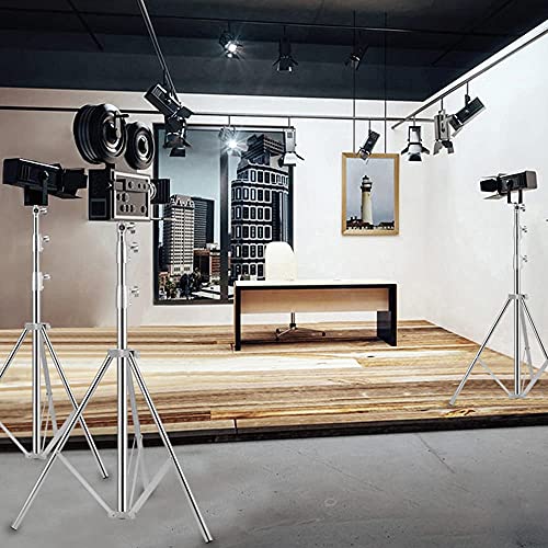 Image of Stainless Steel Light Stand Photography, Spring Cushioned Heavy Duty Tripod Stand, 9.5ft /2.8m, 2 Packs Professional Photography Studio Stands