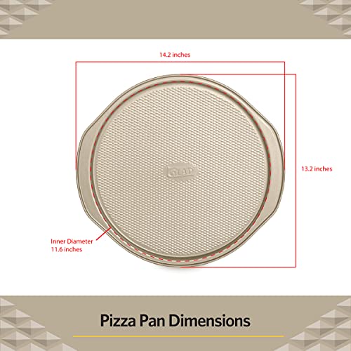 image for Glad Nonstick Large Pizza Pan for Oven | Round Baking Tray | Textured 