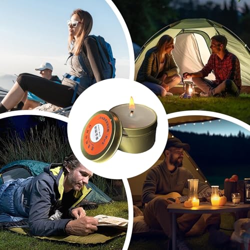 Survival-Kerzen, Set mit 10 rauchfreien, geruchlosen Lichtern, 6,9 x 6,9 cm, Stromausfall, Camping, Picknick, wilde Überlebensbedarf, Notfallbeleuchtung für Outdoor-Abenteuer – Bild 6