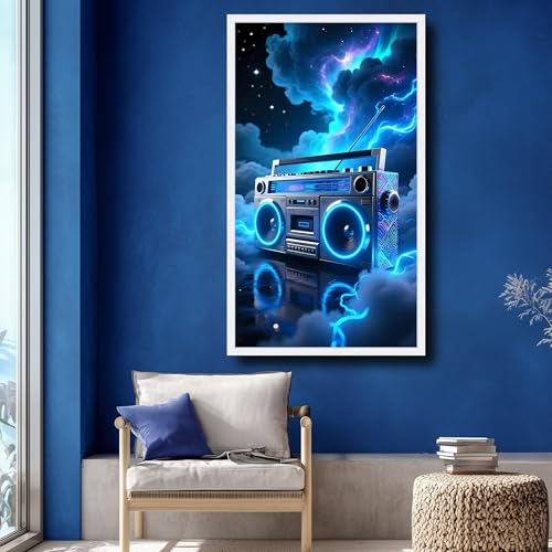 Impression sur toile électrique grand format 80x140 cm avec cadre interne - 4
