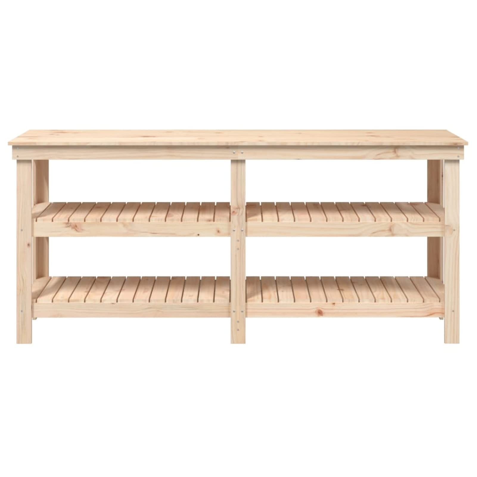 BaraSh Banco da Lavoro 181x50x80 cm, Legno Massello di Pino, Marrone Chiaro, Senza Finitura