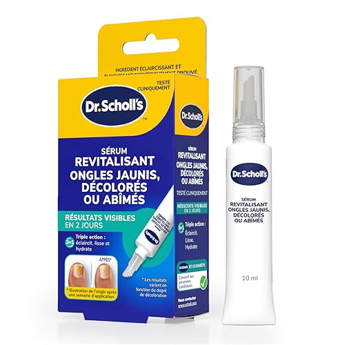 Dr. Scholl's Sérum revitalisant ongles jaunis 10 ml - Résultats visibles dès 2 jours -Triple action : lisse, éclaircit et hydrate - Améliore l'aspect des...