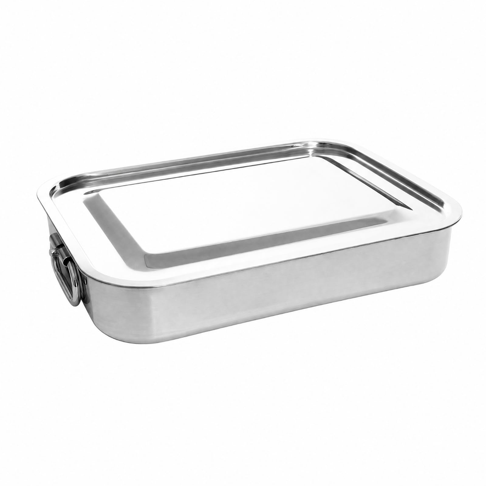 Plateau Rectangulaire en Acier Inoxydable 304 Plateau Service en Acier Inoxydable Poignées Robuste pr Caterers, Cuisine, 600x480x90mm