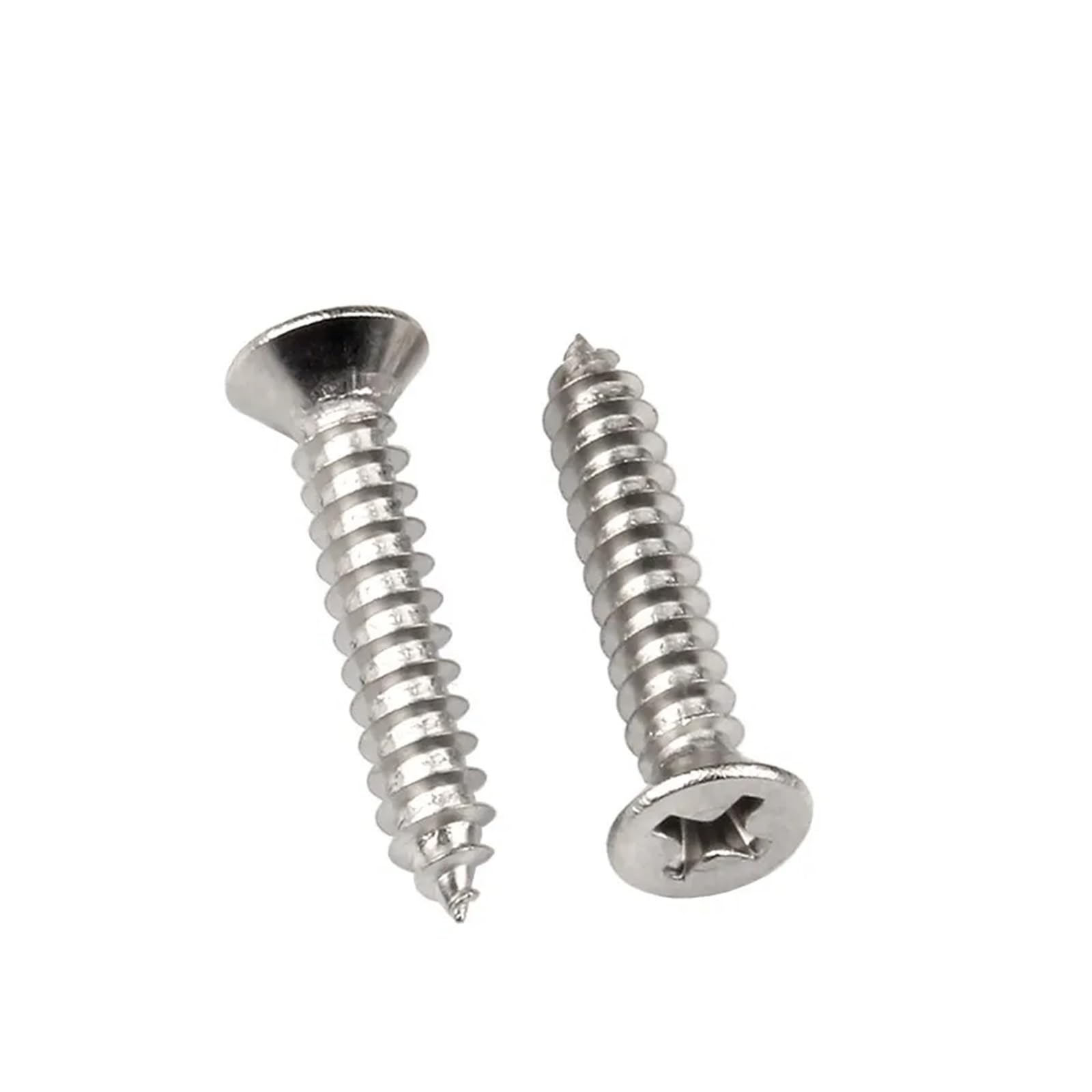 Tornillos Tornillos autorroscantes Tornillo de ace Tornillos autorroscantes de cabeza plana con ranura en M2 M2.2 M2.6 Pernos for máquina de acero inoxidable 304 de 3, 4, 5, 6, 8, 10, 12, 16 y 20 mm(M