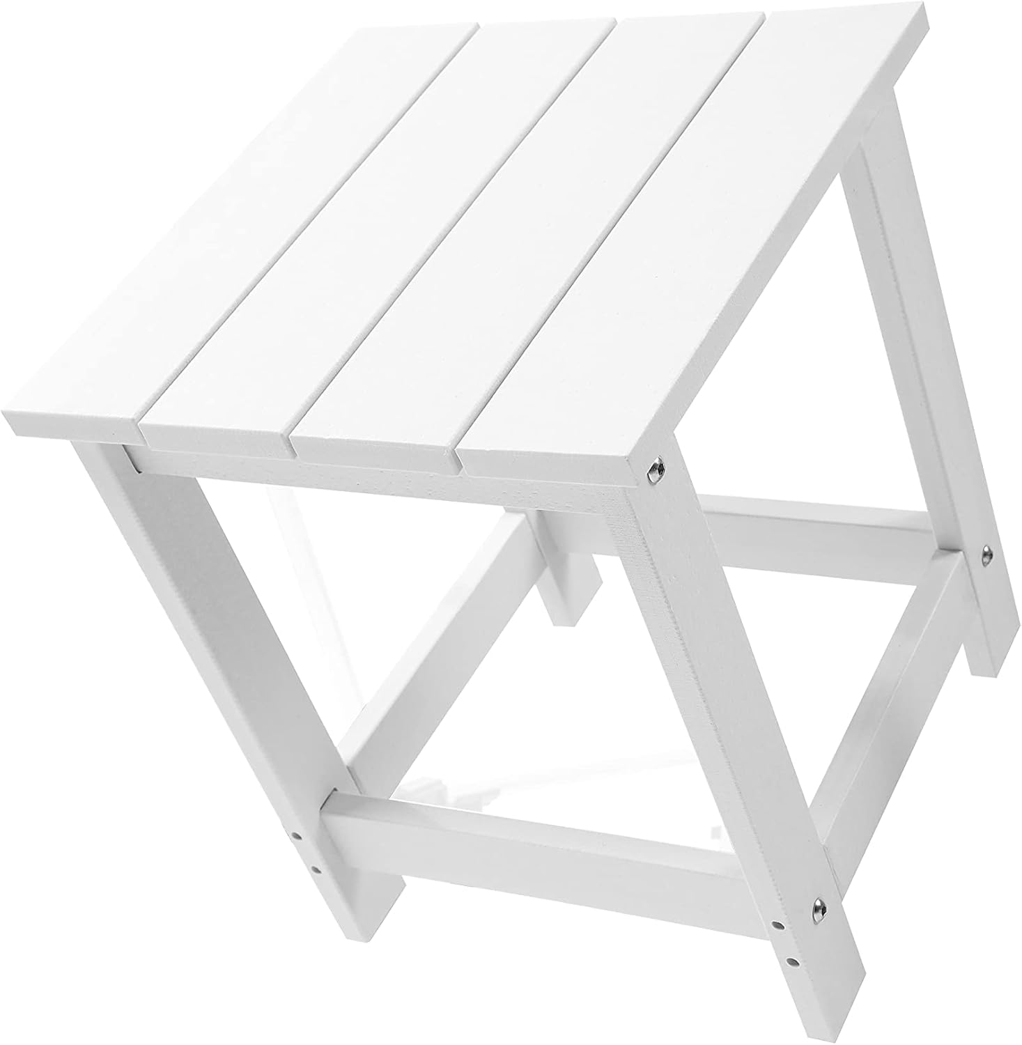 LZRS Adirondack Square Outdoor Side Table, Poly Lumber End Tables for Patio, Backyard,Pool, Indoor Outdoor Companion, Easy Maintenance & Weather Resistant,White : Patio, Lawn & Garden