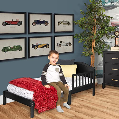 Dream On Me Sydney Toddler Bed In Black, Greenguard Gold Certified, Jpma Certified, Low To Floor Design, Non-Toxic Finish, Safety Rails, Made Of Pinewood #TOP2