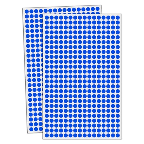 Image of 6000 Pack - 8mm Coloured Dot Stickers Sticky Labels - Blue