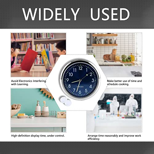 Car Clock, Mini Analog Car Clock Quartz Clock, Stick On Car Dashboard Clock, Mini Tiny Small Luminous Car Vent Clocks Watch Fit For Dashboard/ Boat/ Bike/ Home (Blue Luminous) #TOP5