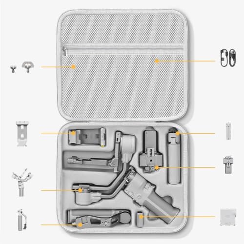 Image of M.G.R.J Portable Carrying Case Cover for DJI RS 4 / DJI Ronin RS 4 Gimbal Stabilizer and Accessories (Hard|PU Leather|Grey)