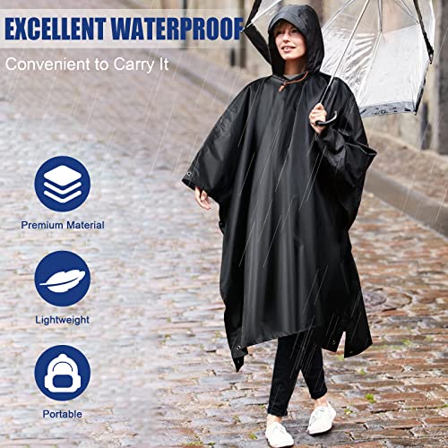 Flintronic Regenponcho Herren, Wasserdichter Regenponcho, Leichter regenschutz Regencape, 3 in 1 wiederverwendbarer Regenmantel für Fahrrad Wandern, Camping, Angeln- Herren & Damen