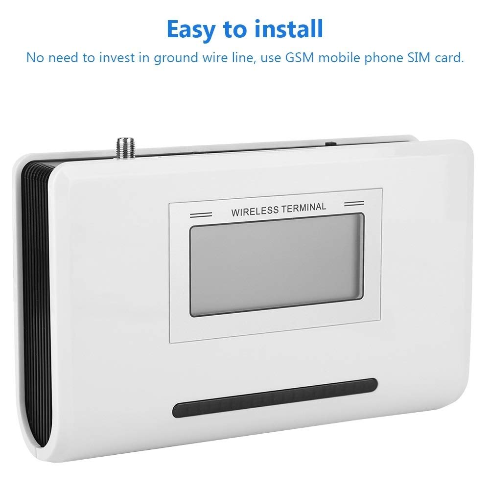 MAGT Llamador de Terminal Inalámbrico gsm, Terminal Inalámbrico Fijo Pantalla LCD Detección Automática de Vigilancia Integrada para Teléfonos Fijos, Alarmas